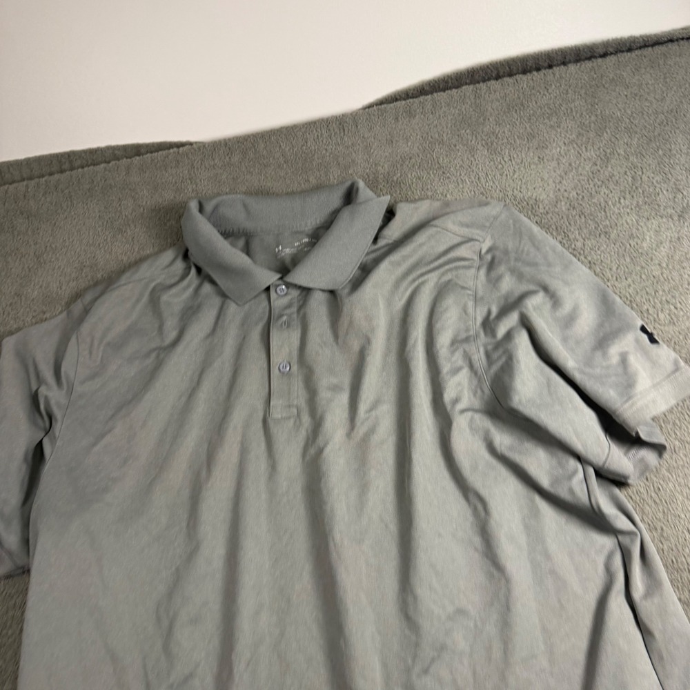 Under Armour Mens Gray HeatGear Loose Fit Short Sleeve Polo Shirt 3XL
